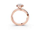 Rose gold Oval Cut Halo Split Shank Prong Setting Ring_76