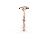 Rose gold Oval Cut Halo Twist Band with Four-Prong Setting_5