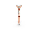 Rose gold Oval Cut Moissanite Engagement Ring with Side Stone Accents and Four-Prong Setting_38