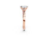 Rose gold Oval Cut Moissanite Engagement Ring with Side Stone Accents and Four-Prong Setting_62