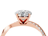 Rose gold Oval Cut Moissanite Engagement Ring with Side Stone Accents and Four-Prong Setting_64