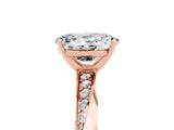 Rose gold Oval Cut Moissanite Engagement Ring with Side Stone Accents and Four-Prong Setting_65