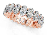 Rose gold Oval Cut Moissanite Eternity Band with Shared Prong Setting_1