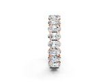 Rose gold Oval Cut Moissanite Eternity Band with Shared Prong Setting_2