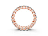 Rose gold Oval Cut Moissanite Eternity Band with Shared Prong Setting_3