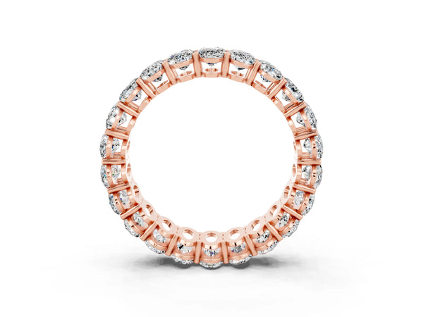 Rose gold Oval Cut Moissanite Eternity Band with Shared Prong Setting