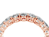 Rose gold Oval Cut Moissanite Eternity Band with Shared Prong Setting_4