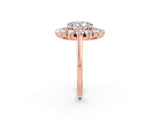 Rose gold Oval Cut Moissanite Floral Double Halo Engagement Ring with Prong Setting_62