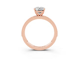 Rose gold Oval Cut Moissanite Milgrain Pavé Engagement Ring with Four-Prong Setting_15