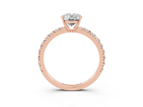 Rose gold Oval Cut Moissanite Pavé Solitaire Engagement Ring with Four-Prong Setting_27