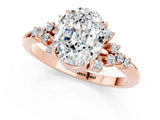 Rose gold Oval Cut Moissanite Ring with Side Stones and Four-Prong Setting_73