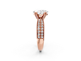 Rose gold Oval Cut Moissanite   Solitaire Diamond Ring with Milgrain Pavé Band and Four-Prong Setting_36