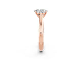 Rose gold Oval Cut Moissanite Solitaire Engagement Ring with Cathedral Setting and Four-Prong Mount_20