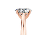 Rose gold Oval Cut Moissanite Solitaire Engagement Ring with Cathedral Setting and Four-Prong Mount_23