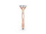 Rose gold Oval Cut Moissanite Solitaire Engagement Ring with Cathedral Setting and Four-Prong Mount_26