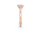 Rose gold Oval Cut Moissanite Solitaire Engagement Ring with Cathedral Setting and Four-Prong Mount_68