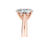 Rose gold Oval Cut Moissanite Solitaire Engagement Ring with Cathedral Setting and Four-Prong Mount_71