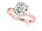 Rose gold Oval Cut Moissanite Solitaire Engagement Ring with Classic Band and Four-Prong Setting_25
