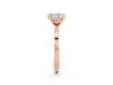 Rose gold Oval Cut Moissanite Solitaire Engagement Ring with Classic Band and Four-Prong Setting_26