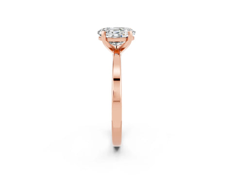 Rose gold Oval Cut Moissanite Solitaire Engagement Ring with Classic Band and Four-Prong Setting_26