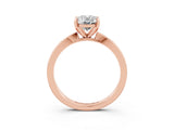 Rose gold Oval Cut Moissanite Solitaire Engagement Ring with Classic Band and Four-Prong Setting_27