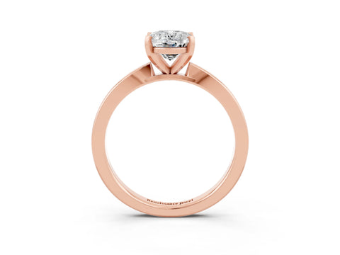 Rose gold Oval Cut Moissanite Solitaire Engagement Ring with Classic Band and Four-Prong Setting_27