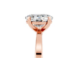 Rose gold Oval Cut Moissanite Solitaire Engagement Ring with Classic Band and Four-Prong Setting_29