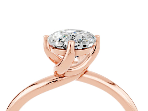 Rose gold Oval Cut Moissanite Solitaire Engagement Ring with Four-Prong Setting and Classic Band_16