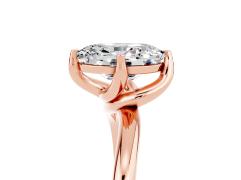 Rose gold Oval Cut Moissanite Solitaire Engagement Ring with Four-Prong Setting and Classic Band_17