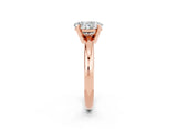 Rose gold Oval Cut Moissanite Solitaire Engagement Ring with Round Band and Four-Prong Setting_2