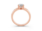 Rose gold Oval Cut Moissanite Solitaire Engagement Ring with Round Band and Four-Prong Setting_3