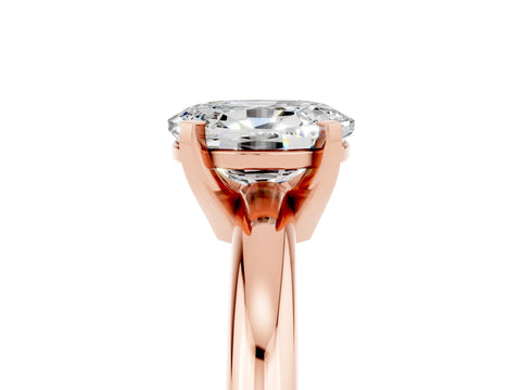 Rose gold Oval Cut Moissanite Solitaire Engagement Ring with Round Band and Four-Prong Setting_5