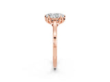 Rose gold Oval Cut Moissanite Solitaire Ring with Flower Prong Setting and Classic Band_38