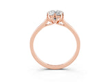 Rose gold Oval Cut Moissanite Solitaire Ring with Flower Prong Setting and Classic Band_39