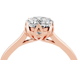 Rose gold Oval Cut Moissanite Solitaire Ring with Flower Prong Setting and Classic Band_40