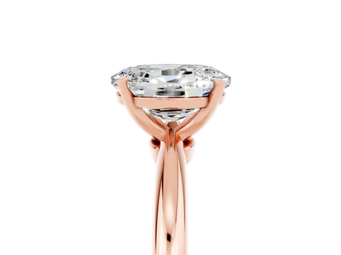 Rose gold Oval Cut Moissanite Solitaire Ring with Six-Prong Setting and Classic Band_5