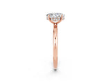 Rose gold Oval Cut Moissanite Solitaire Ring with Thin Band and Four-Prong Setting_14