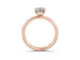 Rose gold Oval Cut Moissanite Solitaire Ring with Thin Band and Four-Prong Setting_15