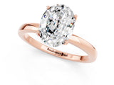 Rose gold Oval Cut Moissanite Solitaire Ring with Thin Band and Prong Setting_13