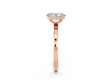 Rose gold Oval Cut Moissanite Solitaire Ring with Thin Band and Prong Setting_14
