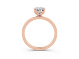 Rose gold Oval Cut Moissanite Solitaire Ring with Thin Band and Prong Setting_15