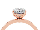Rose gold Oval Cut Moissanite Solitaire Ring with Thin Band and Prong Setting_16