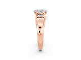 Rose gold Oval Cut Moissanite Solitaire Ring with Wide Band and Prong Setting_2