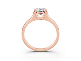 Rose gold Oval Cut Moissanite Solitaire Ring with Wide Band and Prong Setting_3