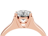 Rose gold Oval Cut Moissanite Solitaire Ring with Wide Band and Prong Setting_4