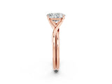 Rose gold Oval Cut Moissanite Solitaire Twist Band Prong Setting Ring_38