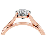 Rose gold Oval Cut Moissanite Solitaire Twist Band Prong Setting Ring_40