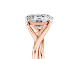 Rose gold Oval Cut Moissanite Solitaire Twist Band Prong Setting Ring_41