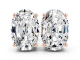 Rose gold Oval Cut Moissanite Stud Earrings_18