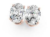 Rose gold Oval Cut Moissanite Stud Earrings_19